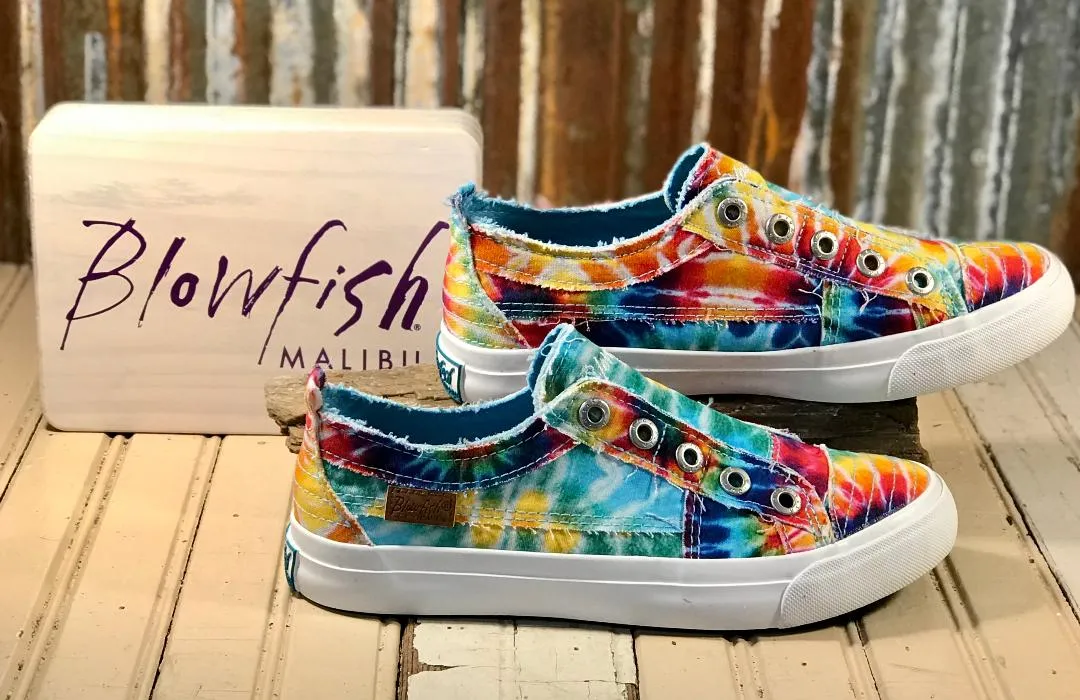 Play Rainbow Tie Dye  Canvas Slip On Sneaker