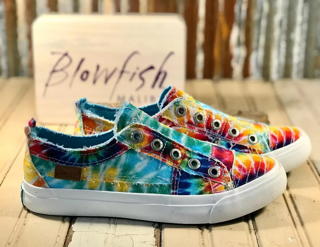 Play Rainbow Tie Dye  Canvas Slip On Sneaker