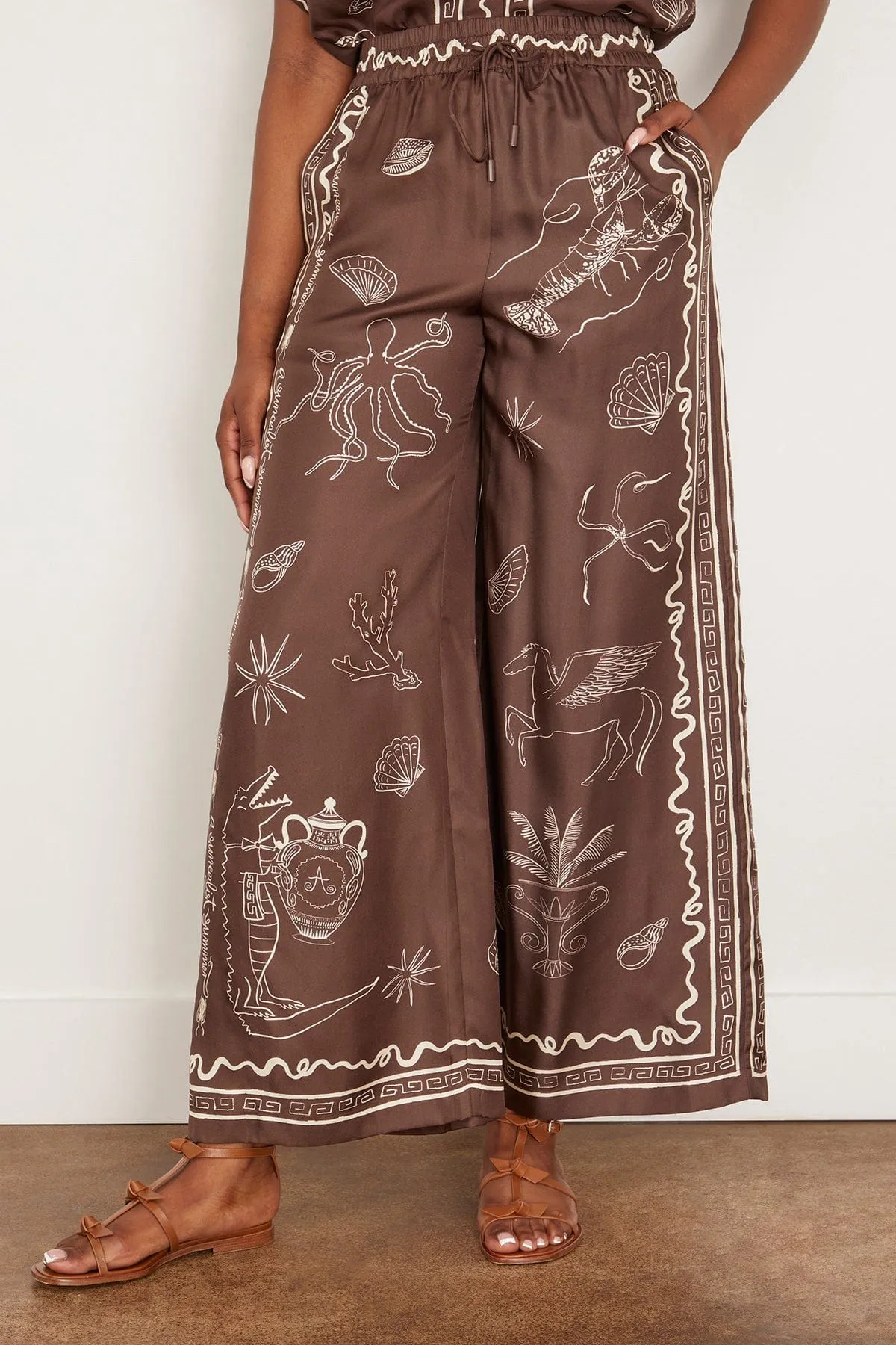Sammy Silk Pant in Chocolate