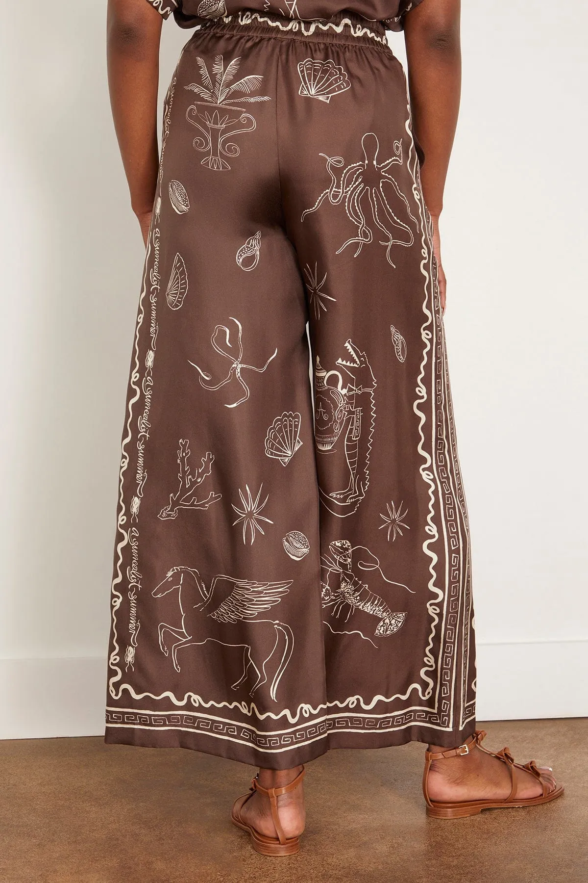 Sammy Silk Pant in Chocolate