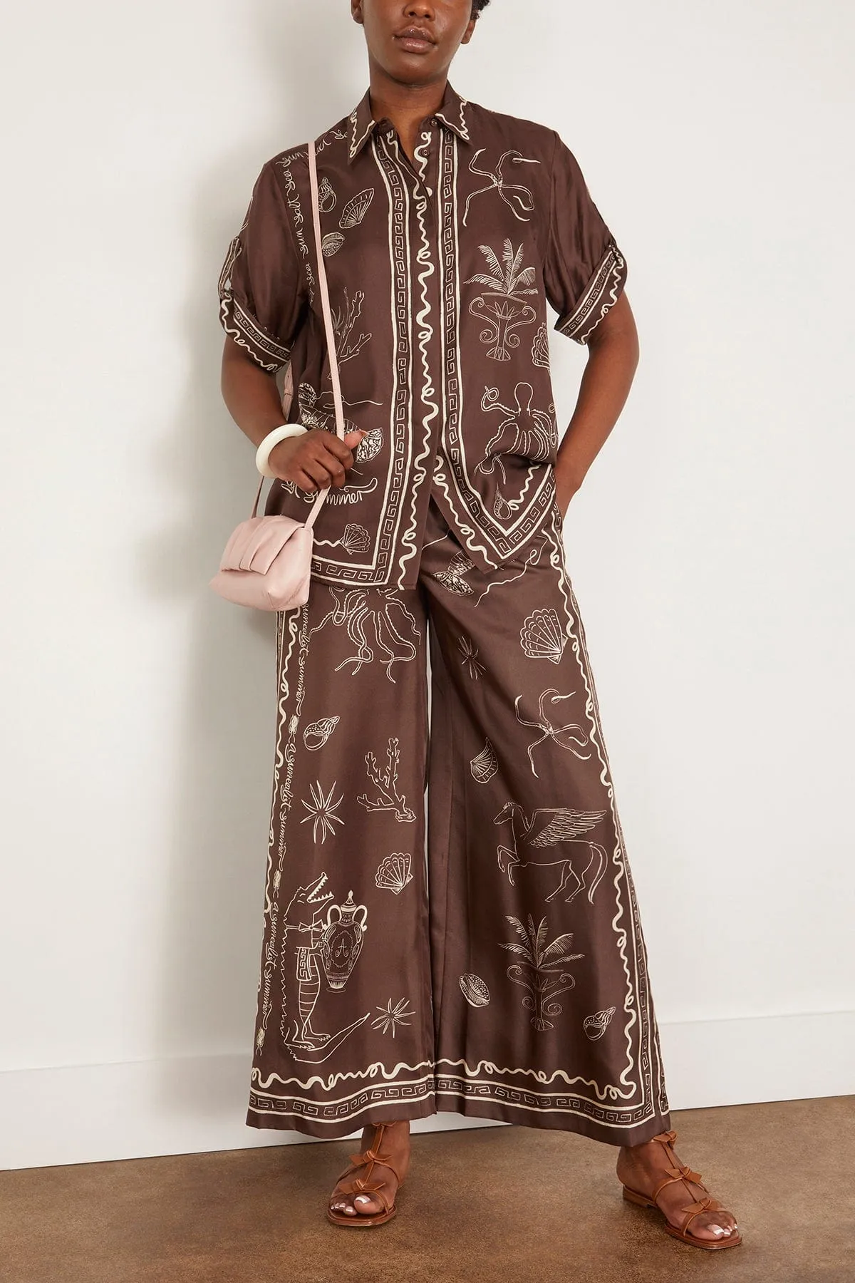 Sammy Silk Pant in Chocolate
