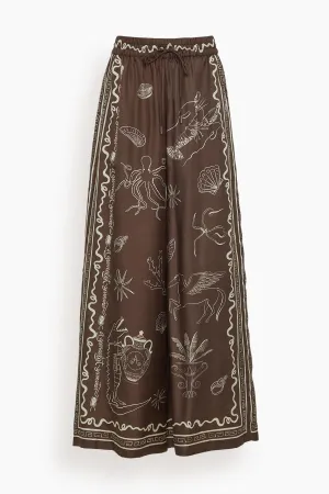Sammy Silk Pant in Chocolate