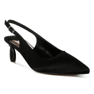 Satin Pointed Toe Slingbacks