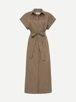 Sleeveless Shirt Dress in Birch