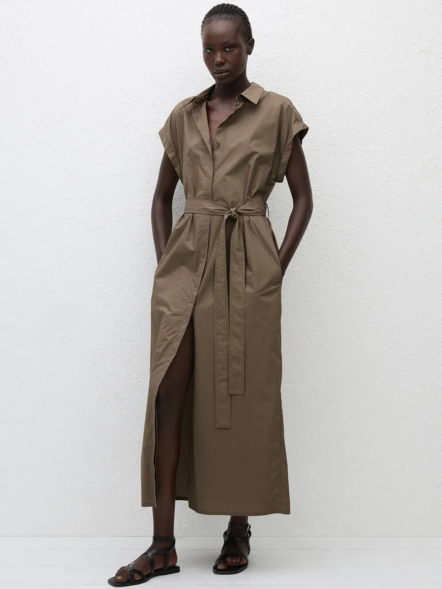 Sleeveless Shirt Dress in Birch