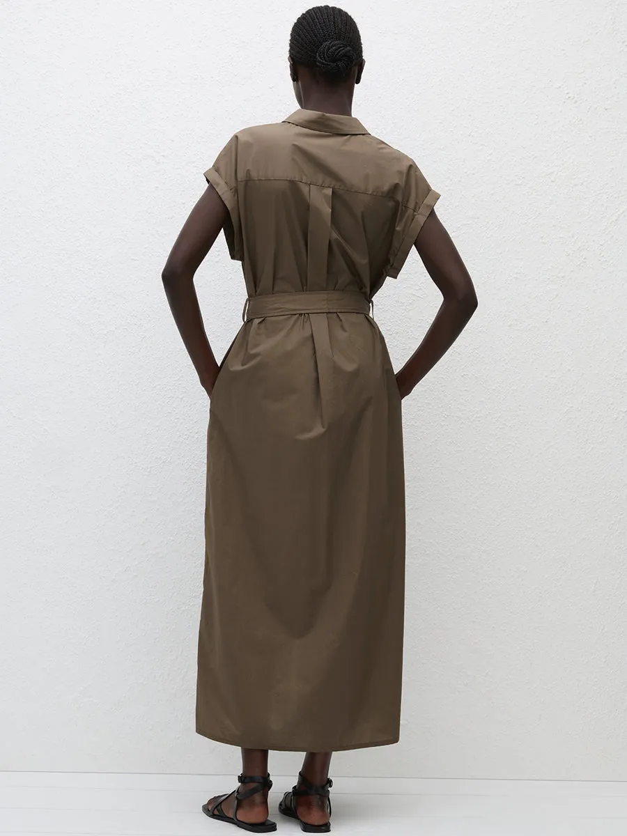 Sleeveless Shirt Dress in Birch