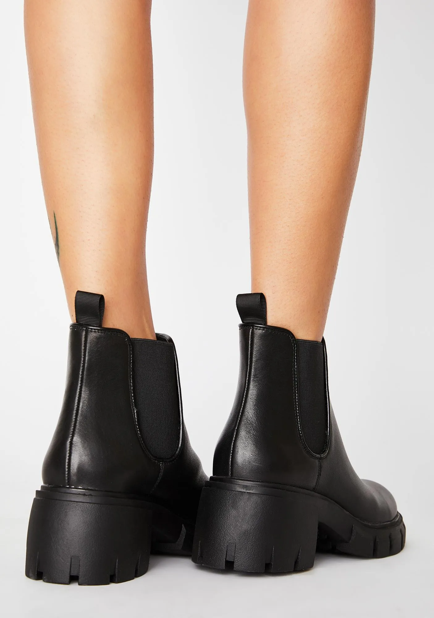 Steve Madden Women's Howler Block Heel Platform Ankle Boots Black Leather (8, BLACK)