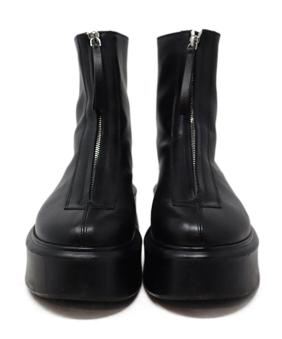 The Row Black Leather Platform Boots sz 9