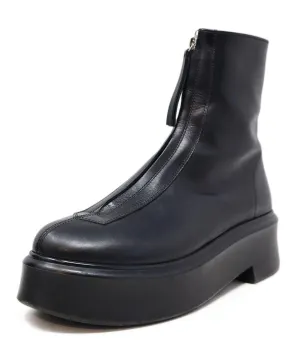 The Row Black Leather Platform Boots sz 9