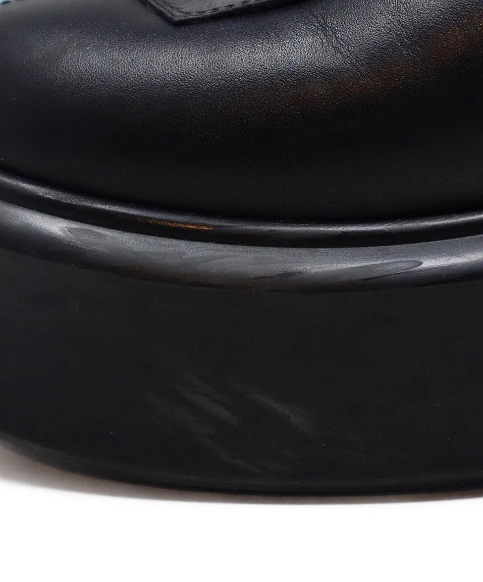 The Row Black Leather Platform Boots sz 9