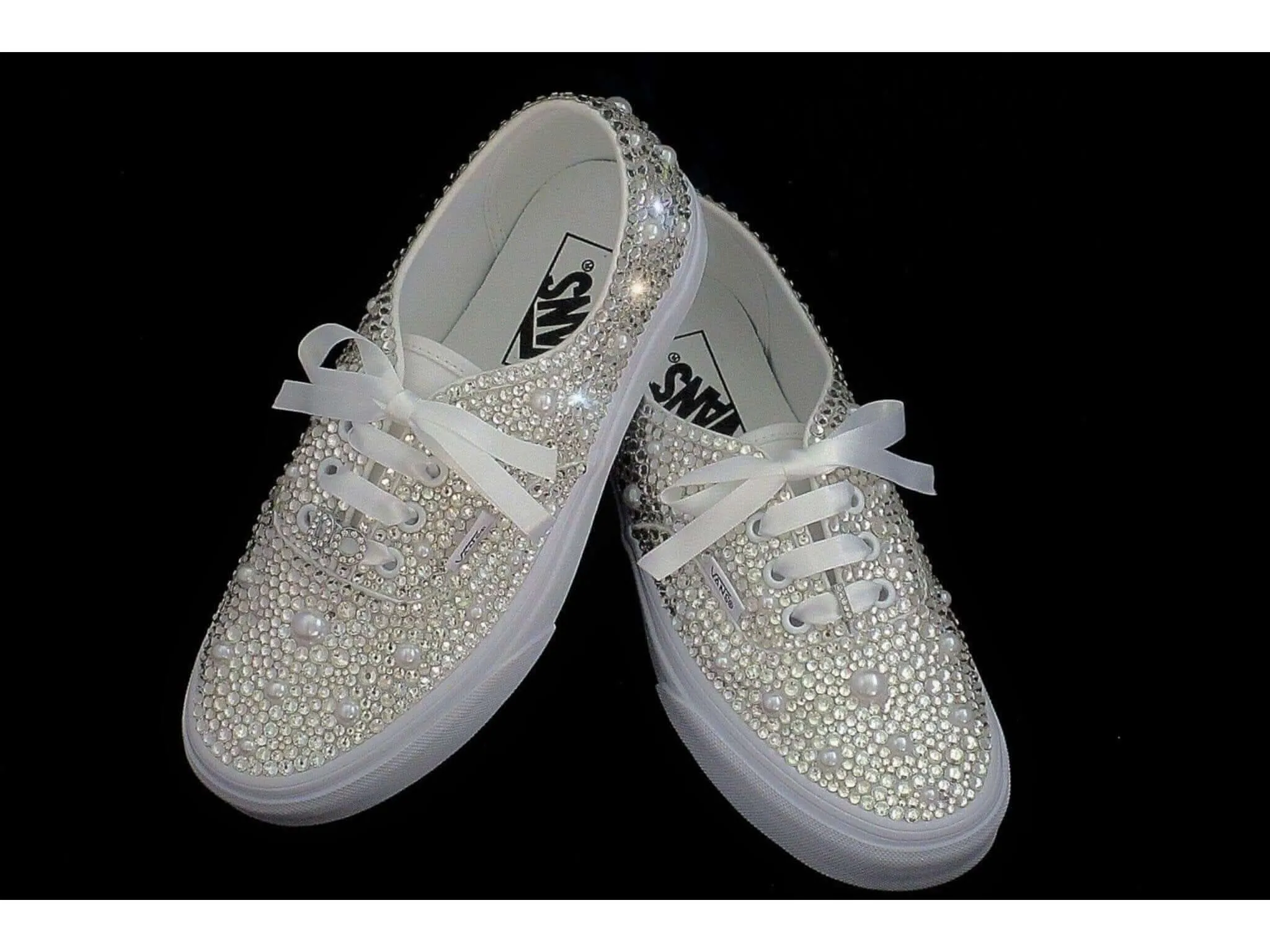 Wedding Sneakers - Bridal Sneakers  - Crystal wedding sneakers - Crystal Vans Sneakers - Wedding Trainers - Vans Authentic.
