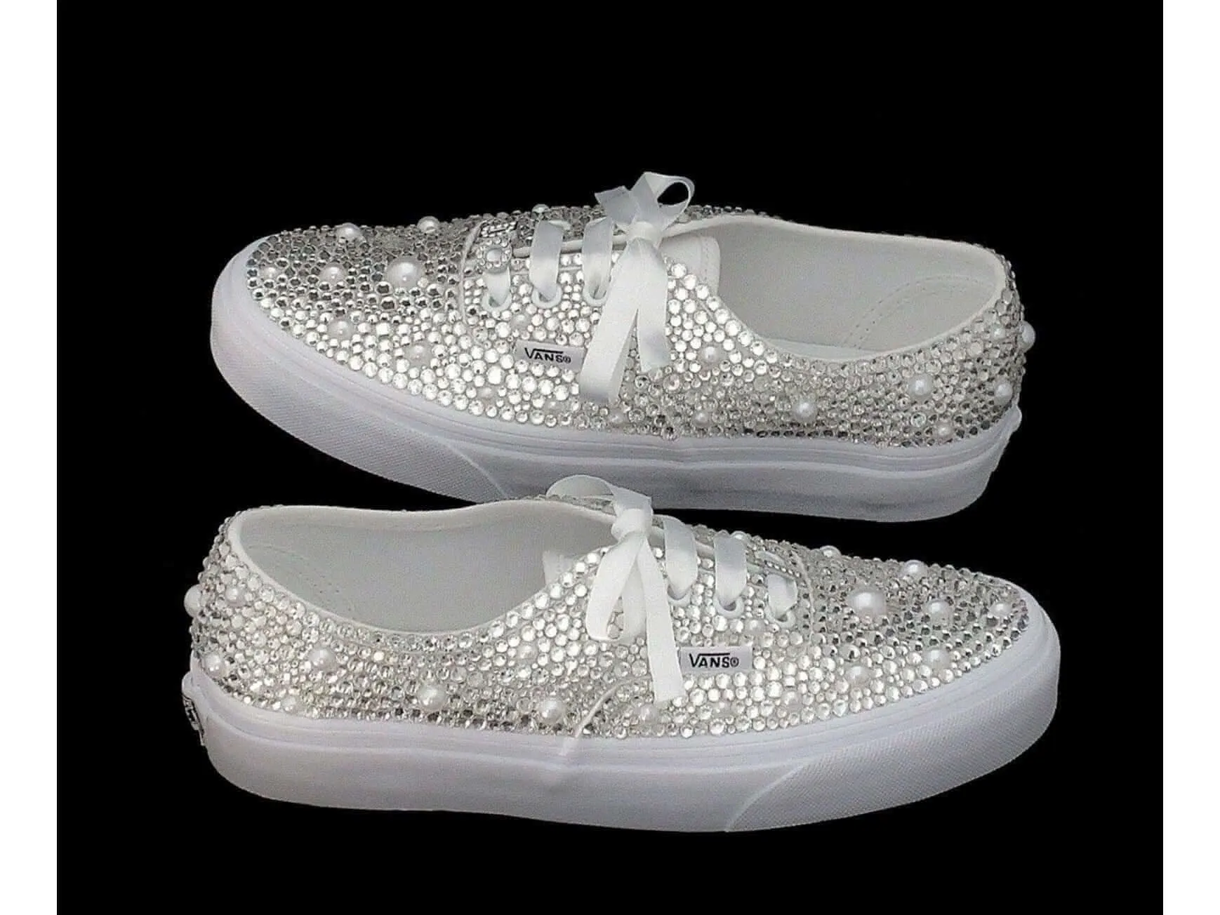 Wedding Sneakers - Bridal Sneakers  - Crystal wedding sneakers - Crystal Vans Sneakers - Wedding Trainers - Vans Authentic.