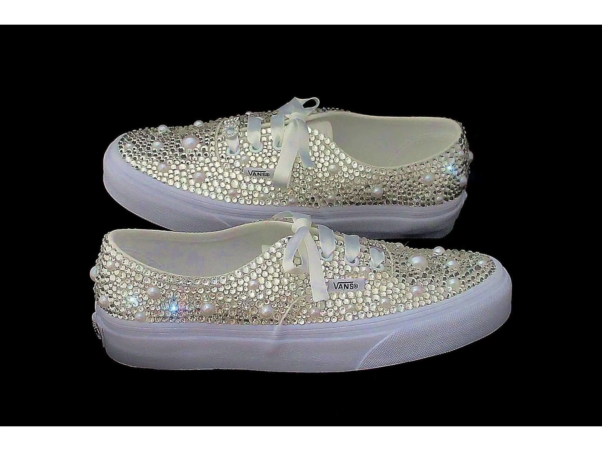 Wedding Sneakers - Bridal Sneakers  - Crystal wedding sneakers - Crystal Vans Sneakers - Wedding Trainers - Vans Authentic.
