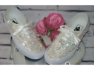 Wedding Sneakers - Bridal Sneakers  - Crystal wedding sneakers - Crystal Vans Sneakers - Wedding Trainers - Vans Authentic.