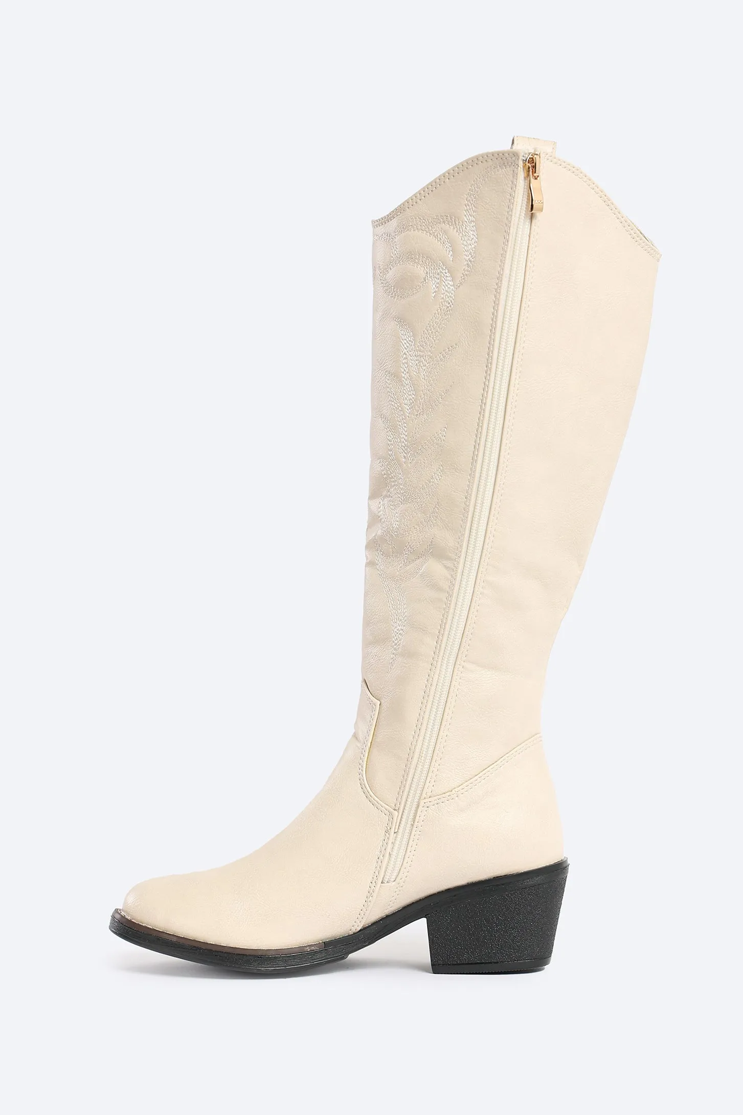 WESTERN COWBOY BOOTS - BEIGE