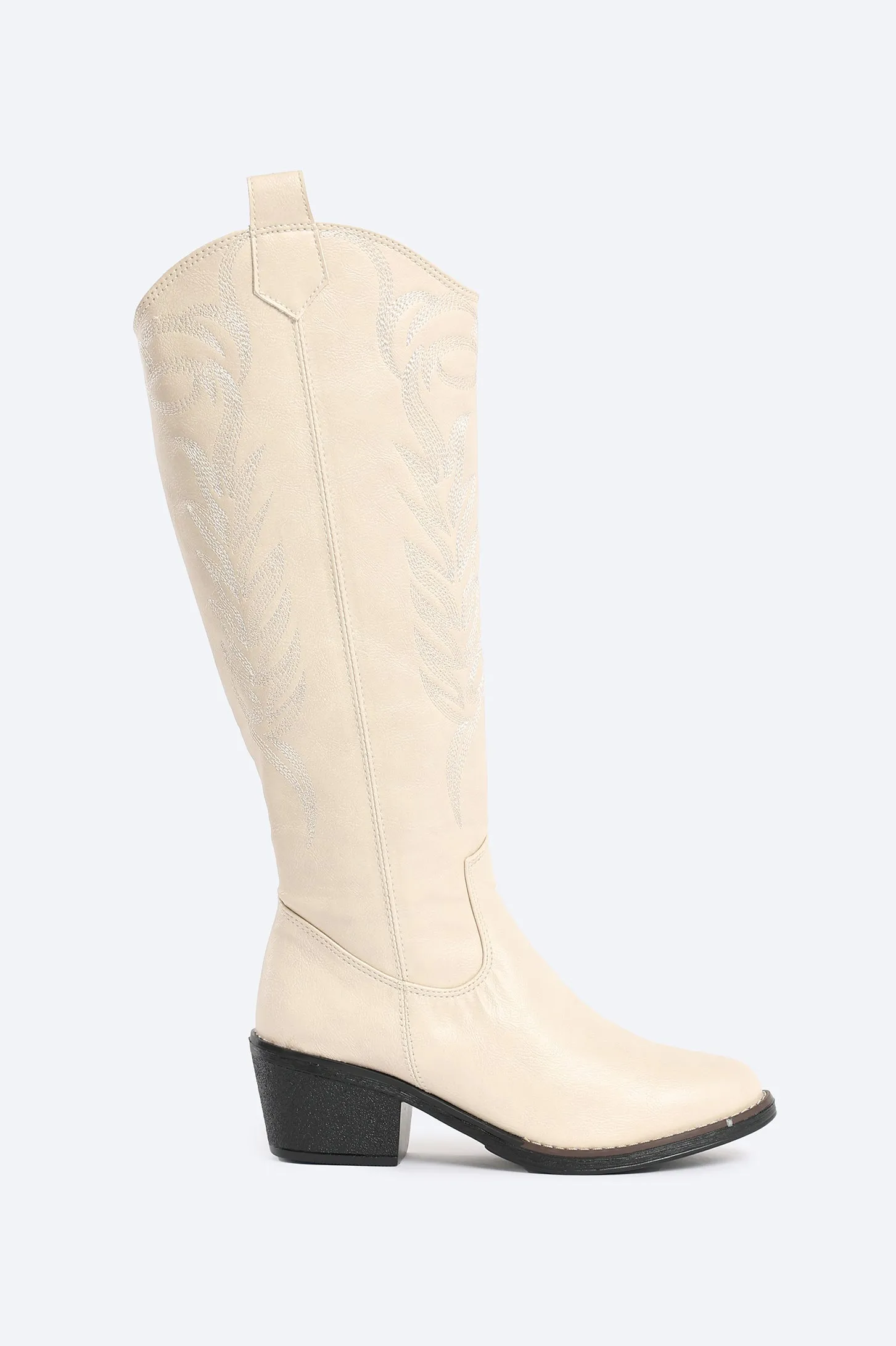 WESTERN COWBOY BOOTS - BEIGE