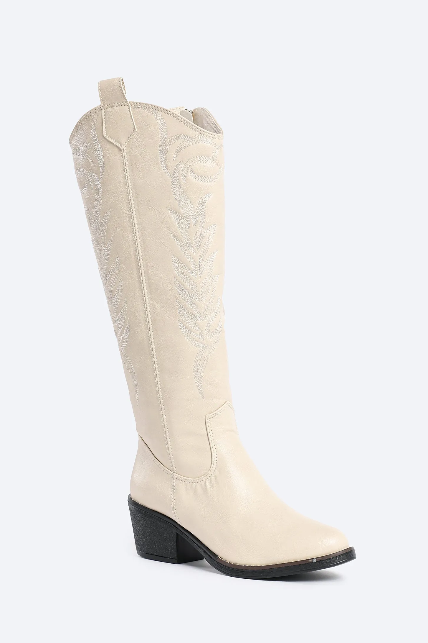 WESTERN COWBOY BOOTS - BEIGE