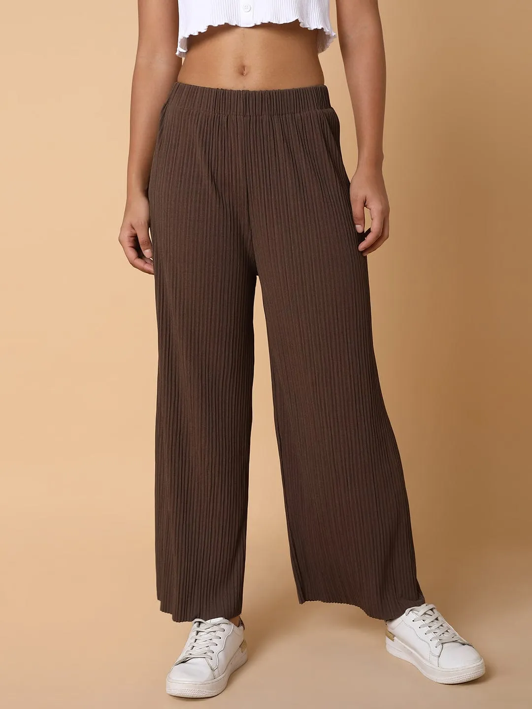 Women Brown Comfort Loose Fit Trousers