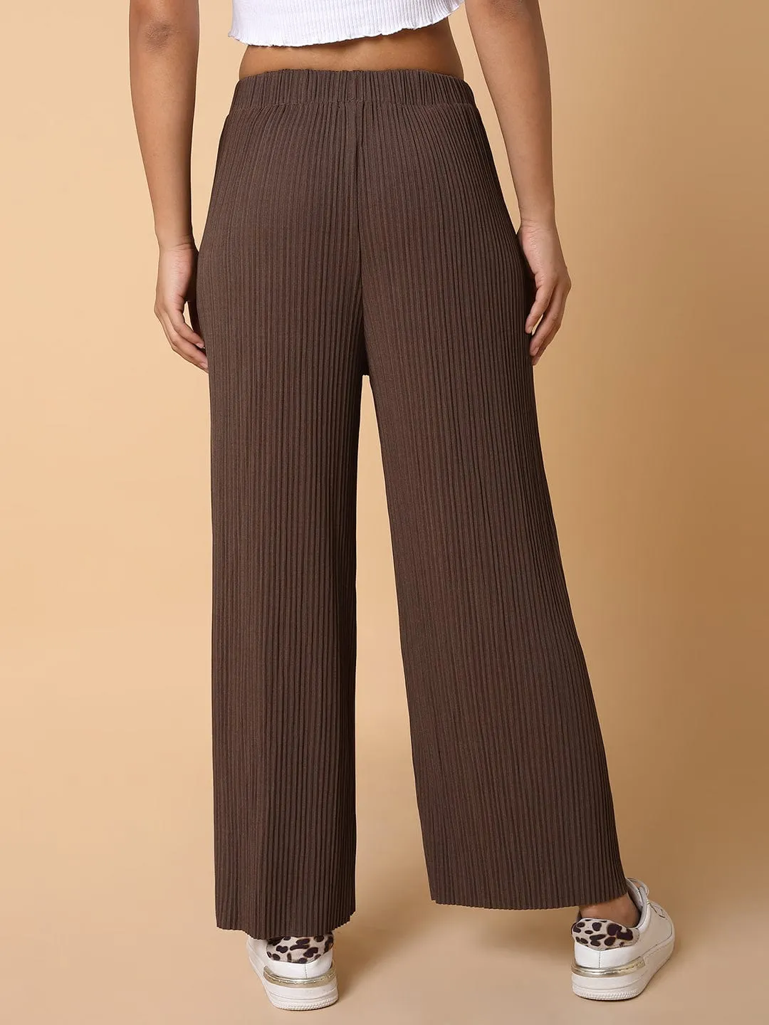 Women Brown Comfort Loose Fit Trousers