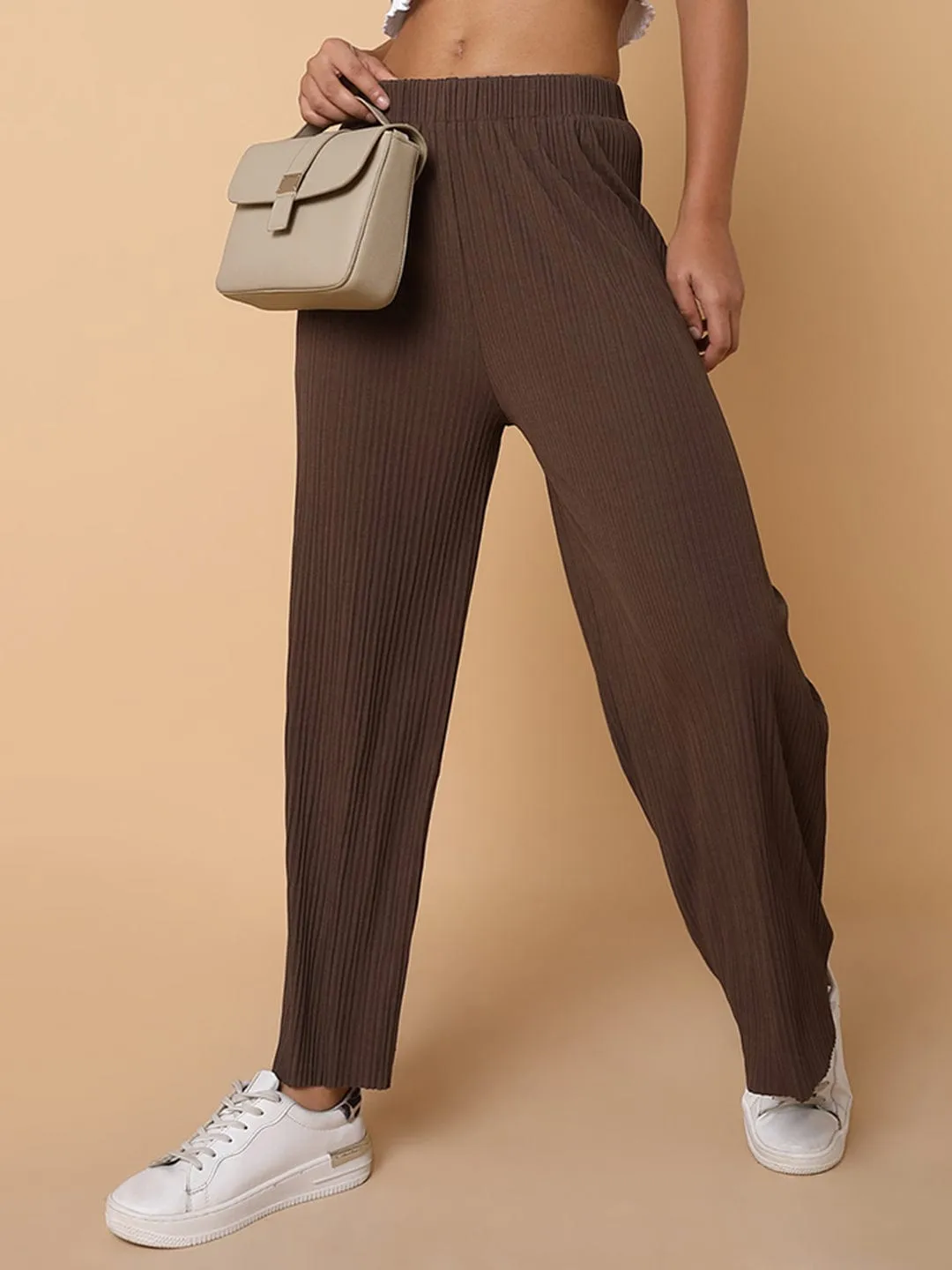 Women Brown Comfort Loose Fit Trousers