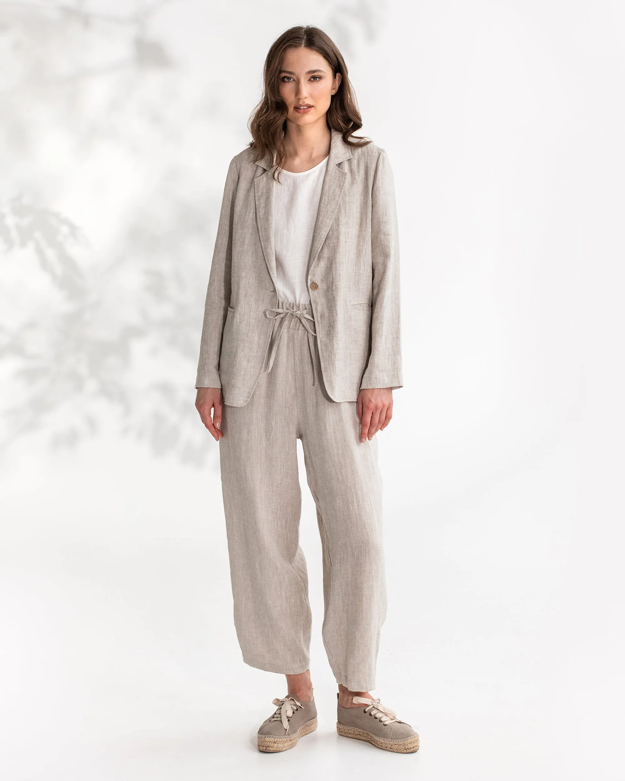 Women's linen blazer PLACID in Natural melange