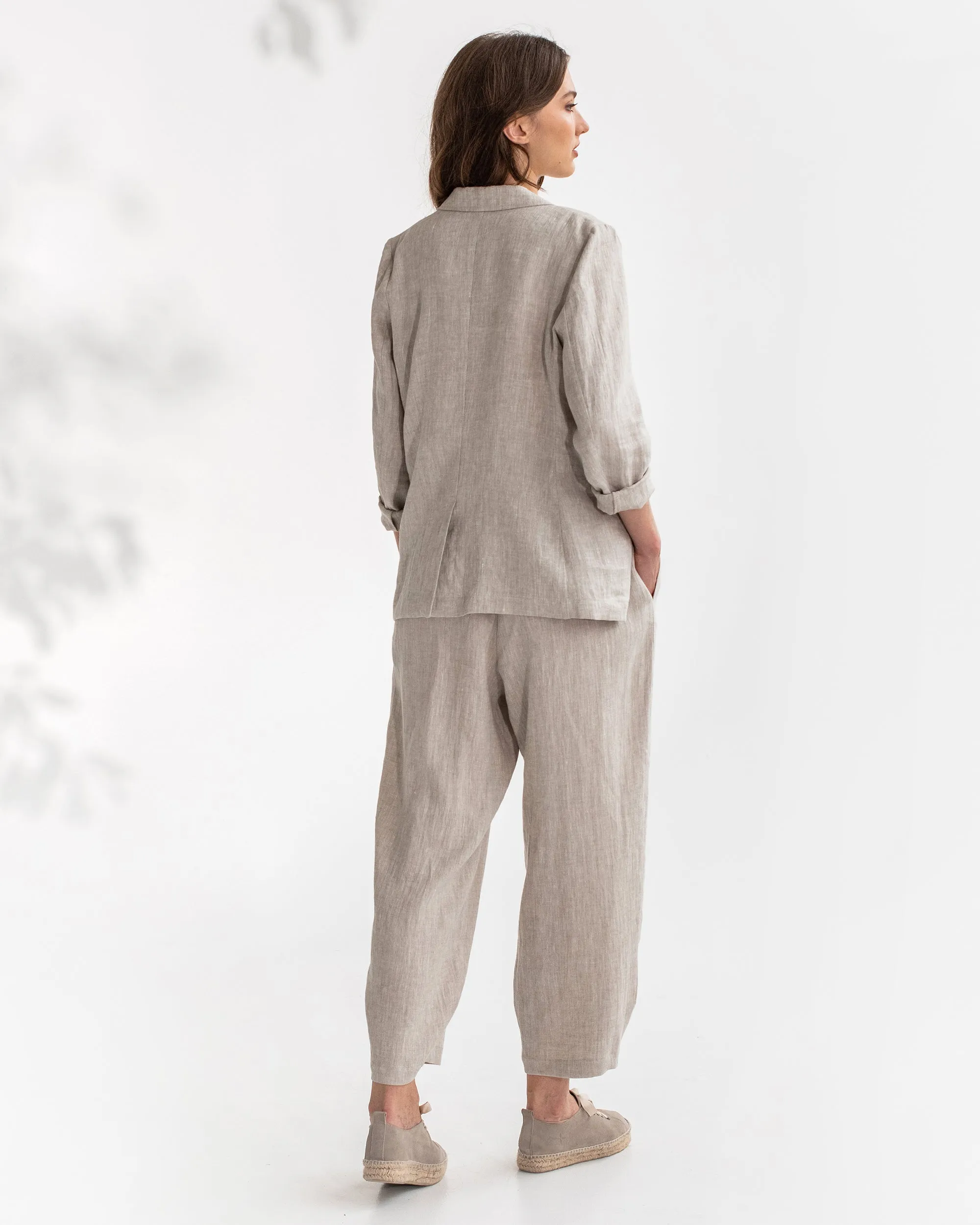 Women's linen blazer PLACID in Natural melange
