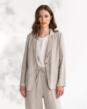 Women's linen blazer PLACID in Natural melange