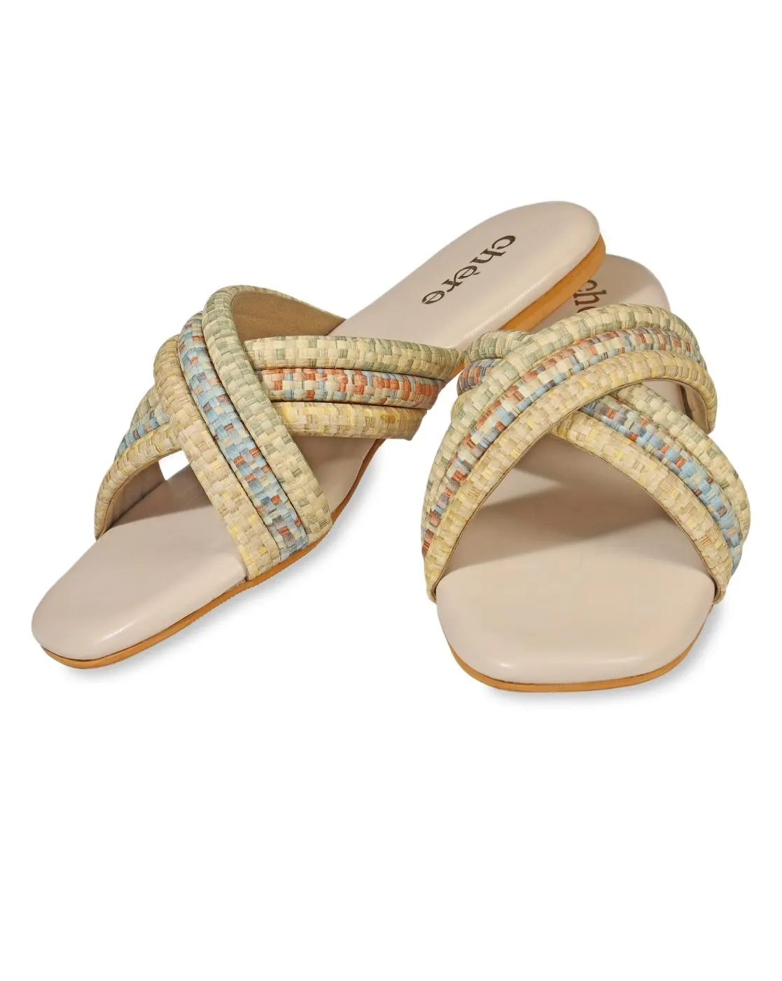 Women's Multicolor Cushioned Crossover Flats