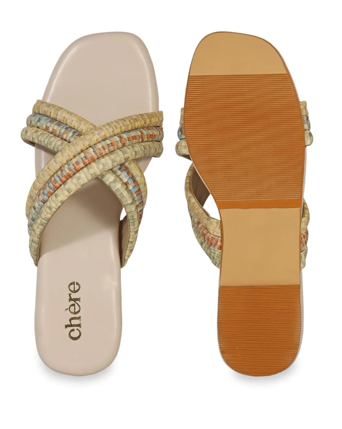 Women's Multicolor Cushioned Crossover Flats