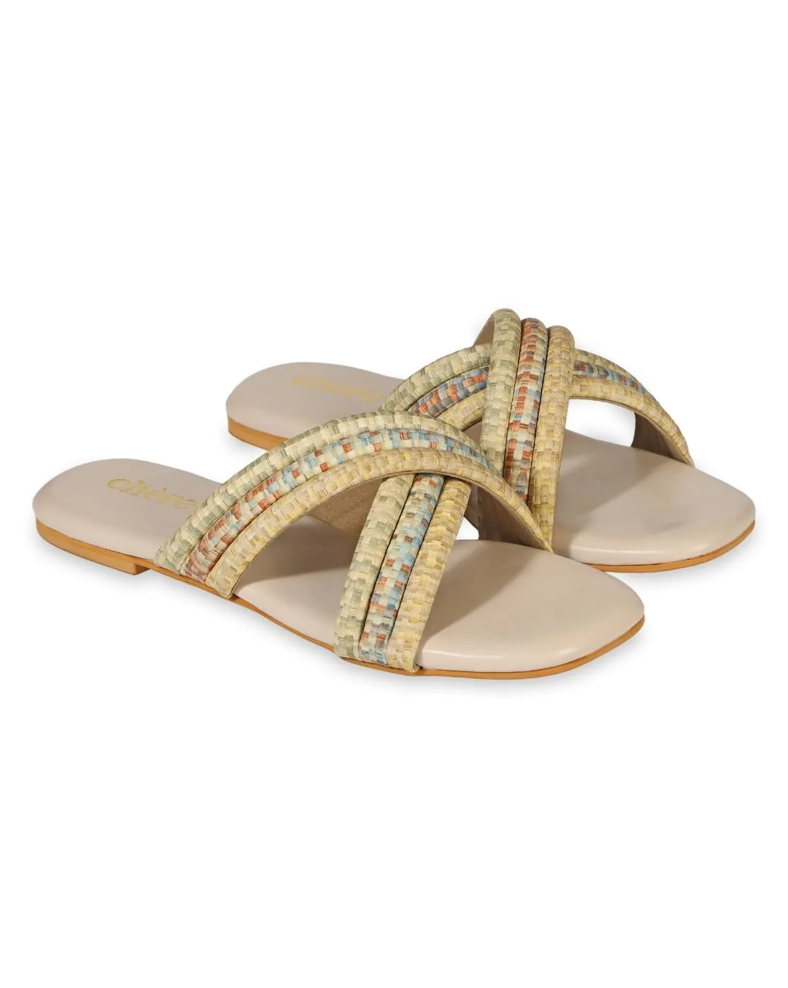 Women's Multicolor Cushioned Crossover Flats
